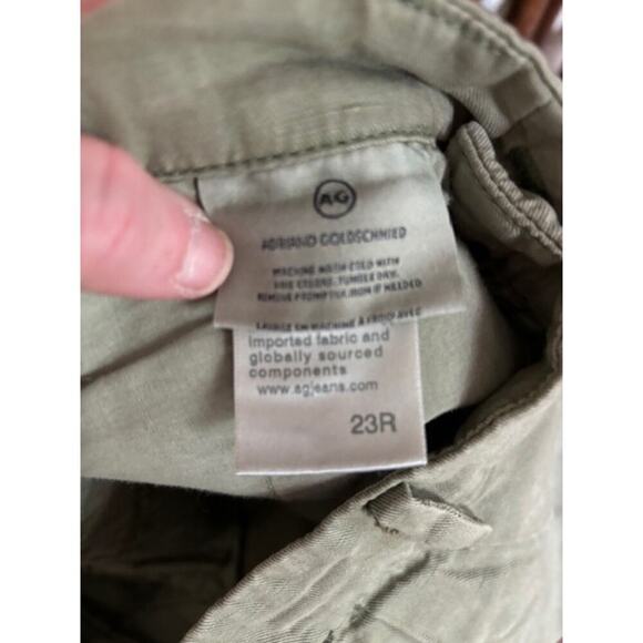 Adriano Goldschmied Green The Evan Relaxed Pleated Tapered Trouser Pants 23 NWT - Picture 4 of 8